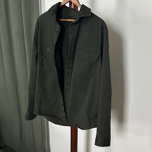 Express Men's Dark Green Shirt Jacket Size Small